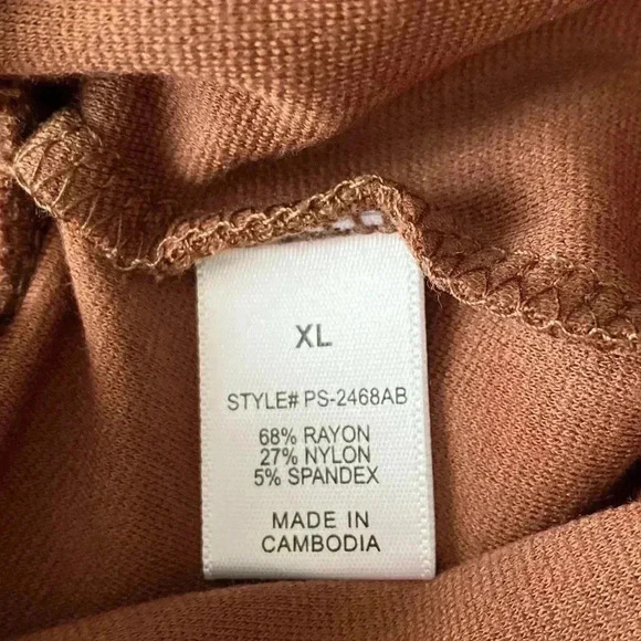 🆕 Zenana Outfitters Light Brown Mermaid-Hem Mid Skirt XL🆕 - Picture 10 of 10